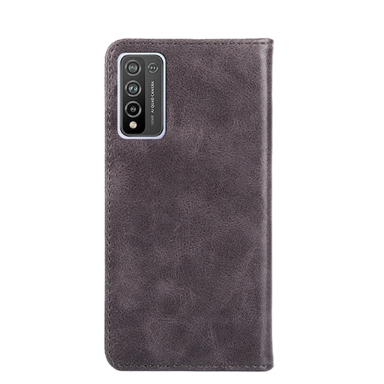 For Honor 10X Lite Non-Magnetic Retro Texture Leather Phone Case