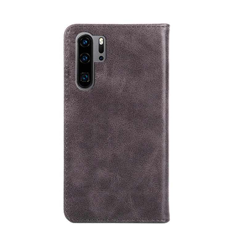 For Huawei P30 Pro Non-Magnetic Retro Texture Leather Phone Case