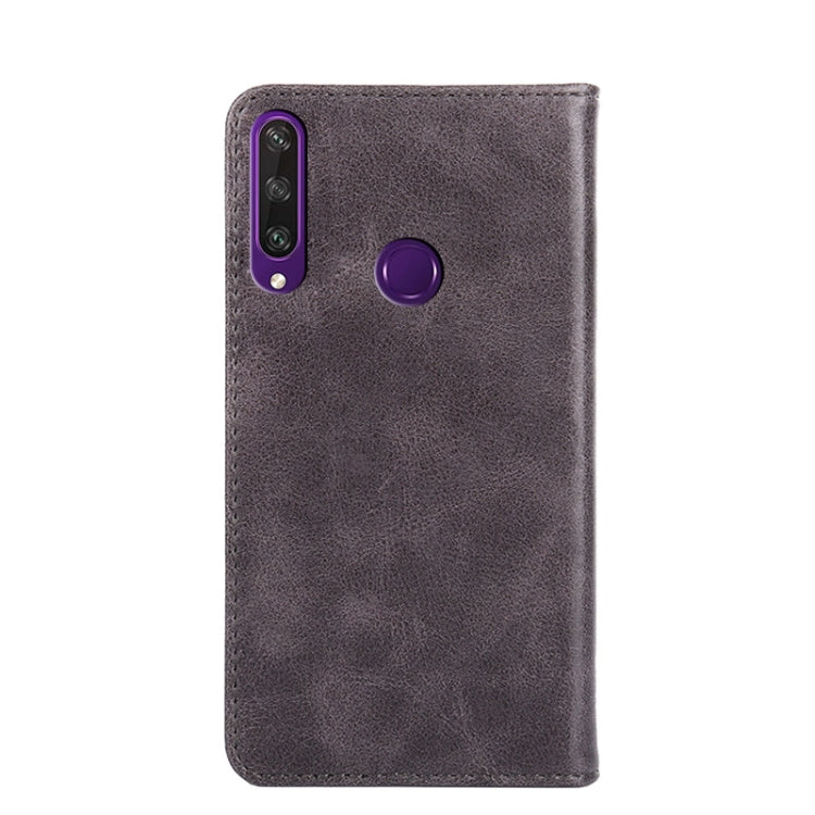 For Huawei Y6p Non-Magnetic Retro Texture Leather Phone Case