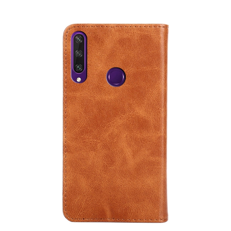 For Huawei Y6p Non-Magnetic Retro Texture Leather Phone Case