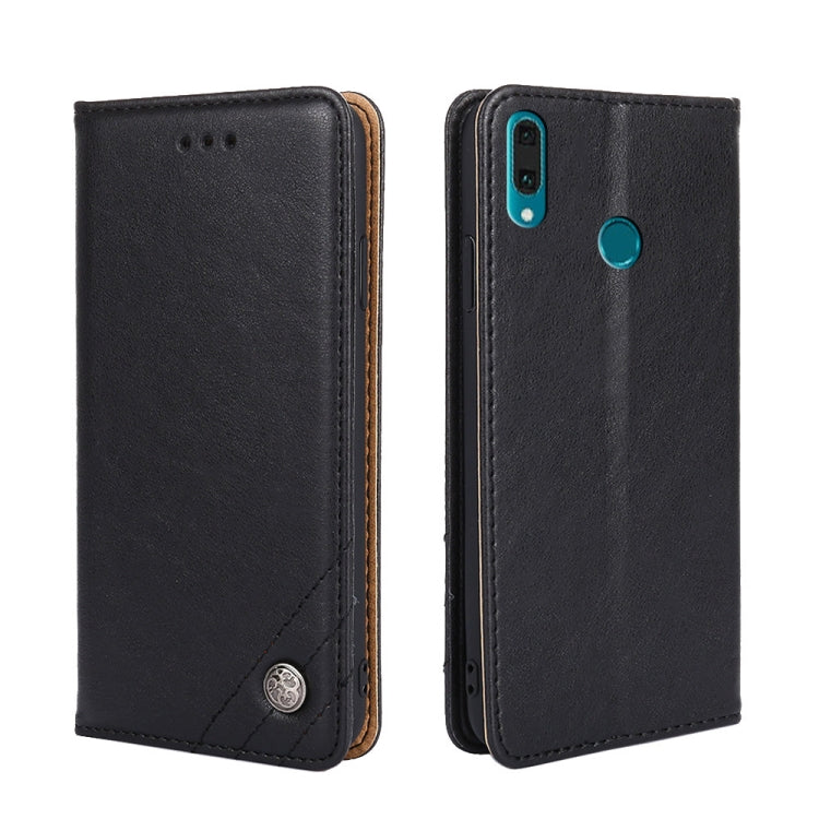 For Huawei Y9 2019 / Enjoy 9 Plus Non-Magnetic Retro Texture Leather Phone Case