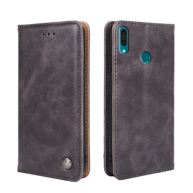 For Huawei Y9 2019 / Enjoy 9 Plus Non-Magnetic Retro Texture Leather Phone Case