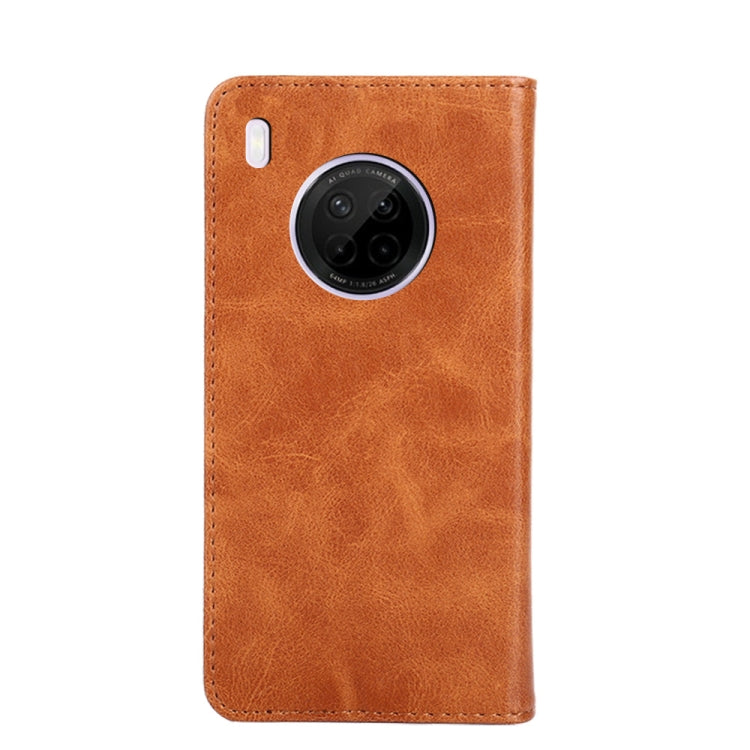For Huawei Y9a Non-Magnetic Retro Texture Leather Phone Case