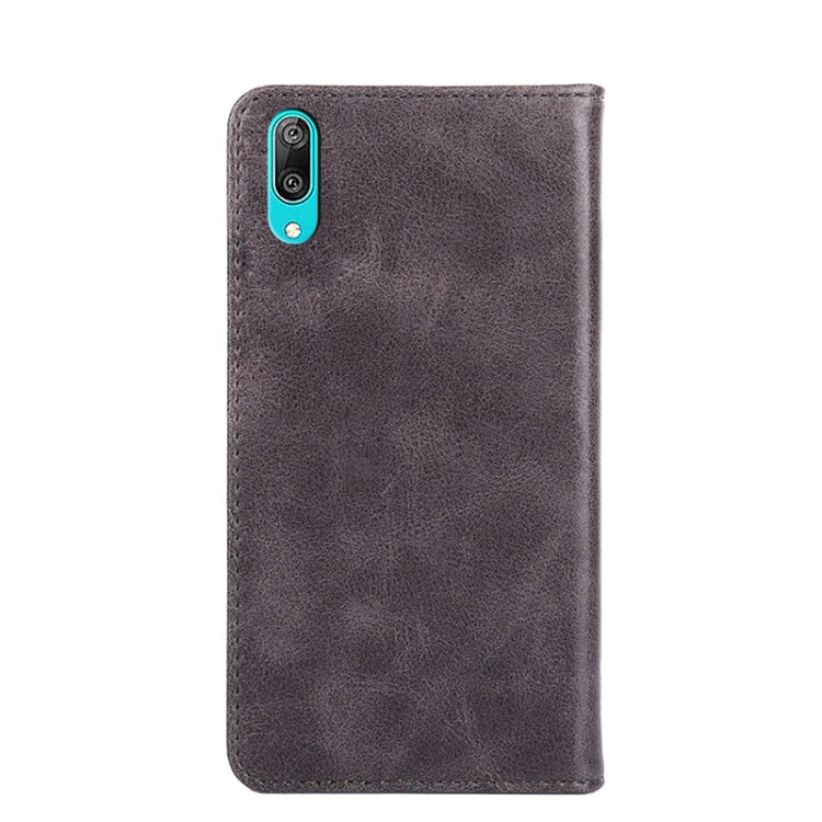 For Huawei Enjoy 9 / Y7 Pro 2019 Non-Magnetic Retro Texture Leather Phone Case