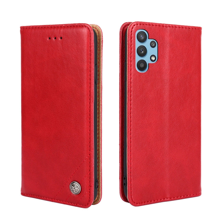 For Samsung Galaxy M32 5G Non-Magnetic Retro Texture Leather Phone Case