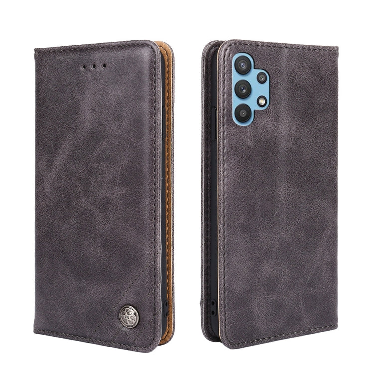 For Samsung Galaxy M32 5G Non-Magnetic Retro Texture Leather Phone Case