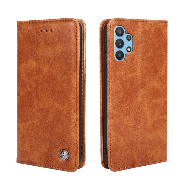 For Samsung Galaxy M32 5G Non-Magnetic Retro Texture Leather Phone Case