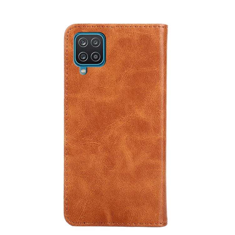 For Samsung Galaxy A12 Non-Magnetic Retro Texture Leather Phone Case