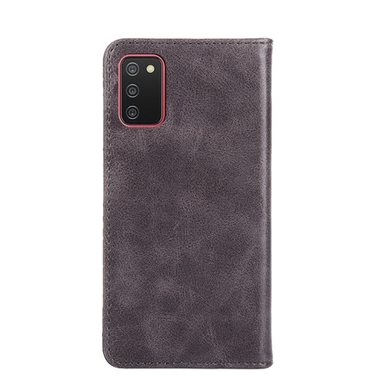 For Samsung Galaxy A02s 166mm Non-Magnetic Retro Texture Leather Phone Case