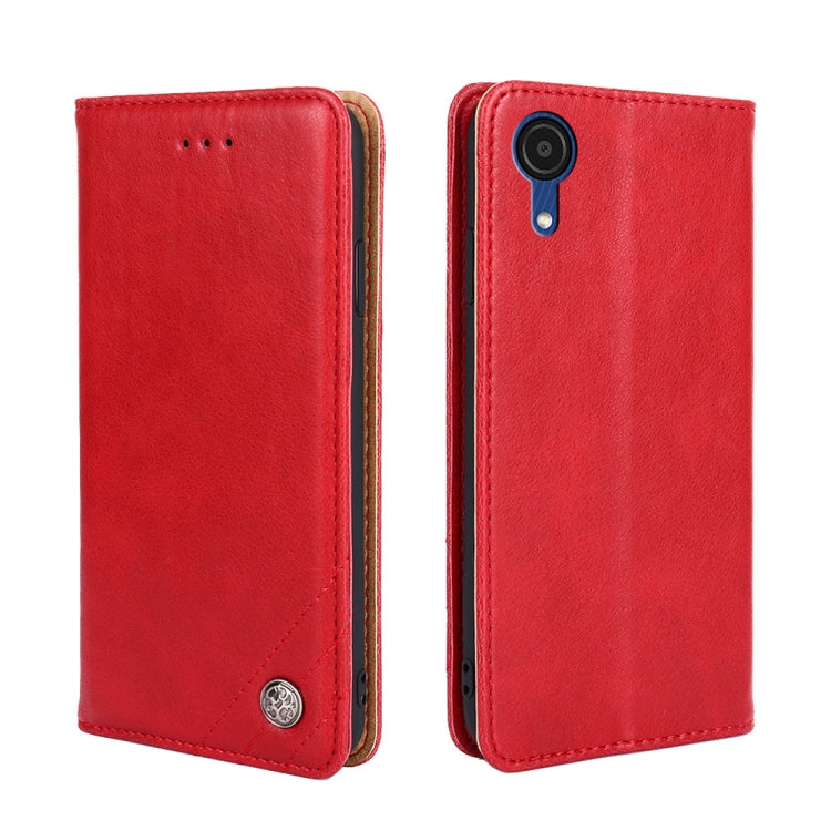 For Samsung Galaxy A03 Core Non-Magnetic Retro Texture Leather Phone Case