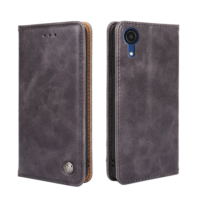 For Samsung Galaxy A03 Core Non-Magnetic Retro Texture Leather Phone Case