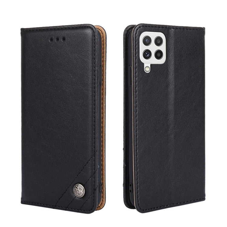 For Samsung Galaxy A22 4G Non-Magnetic Retro Texture Leather Phone Case