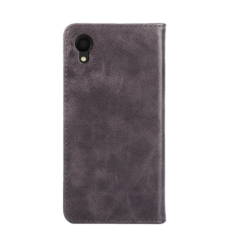 For Samsung Galaxy A22 5G JP Version Non-Magnetic Retro Texture Leather Phone Case