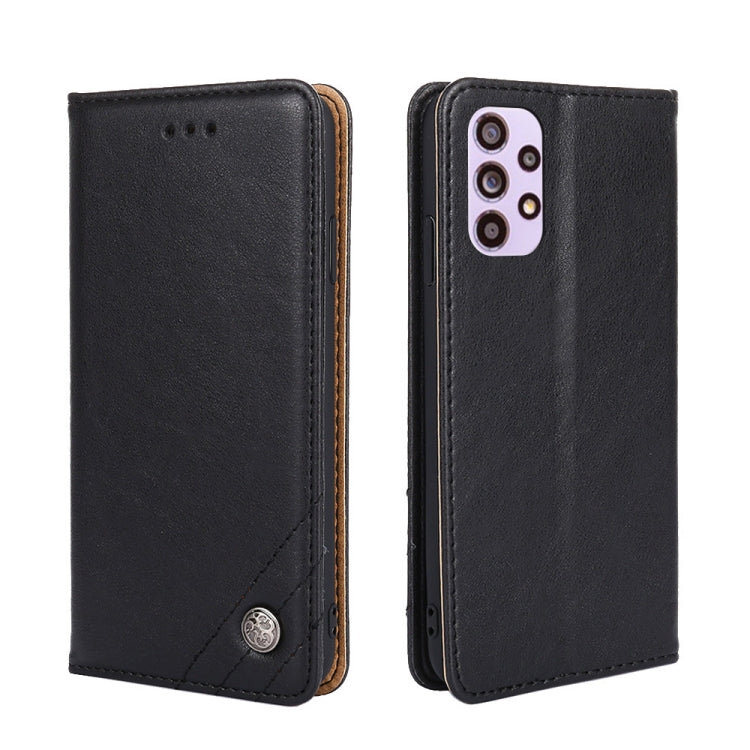 For Samsung Galaxy A33 5G Non-Magnetic Retro Texture Leather Phone Case