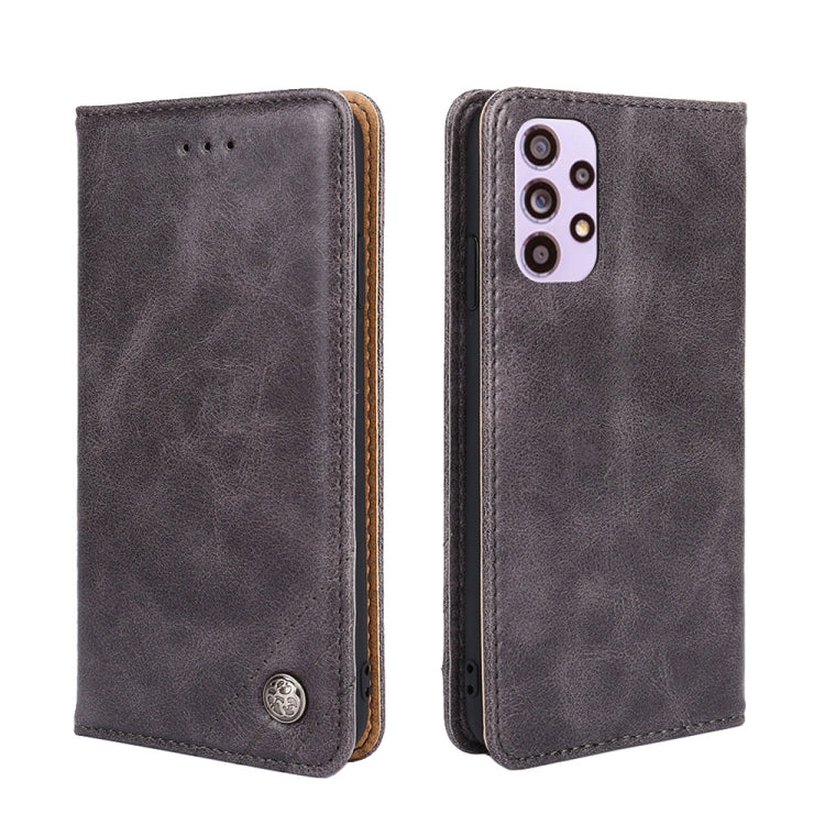 For Samsung Galaxy A33 5G Non-Magnetic Retro Texture Leather Phone Case