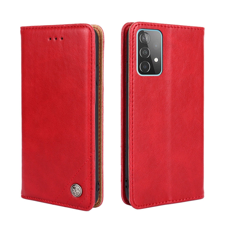 For Samsung Galaxy A52 5G / 4G / A52s 5G Non-Magnetic Retro Texture Leather Phone Case