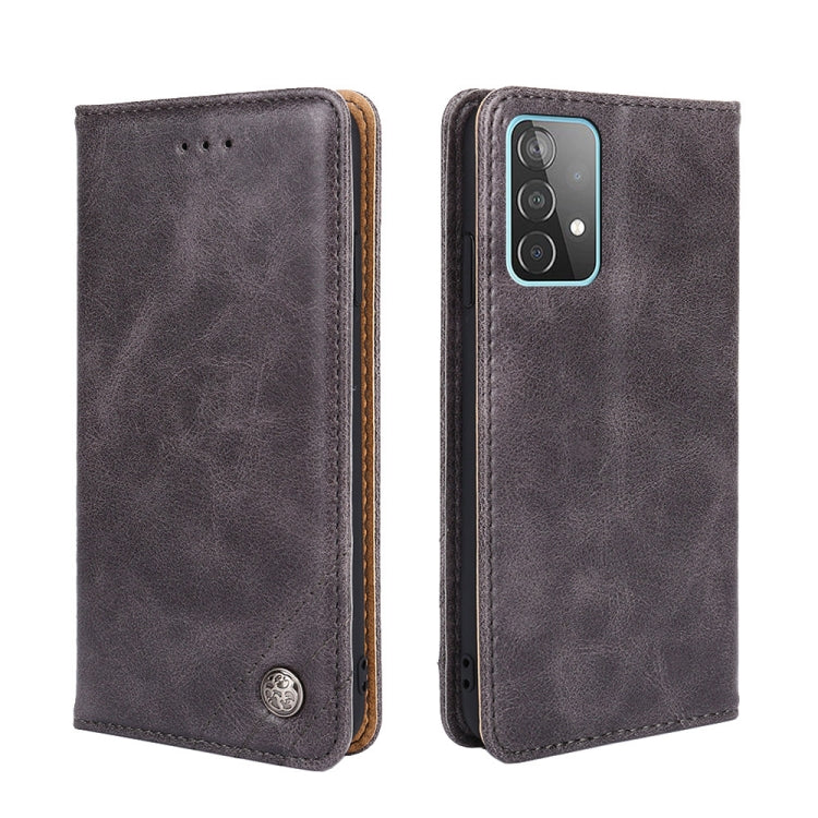 For Samsung Galaxy A52 5G / 4G / A52s 5G Non-Magnetic Retro Texture Leather Phone Case