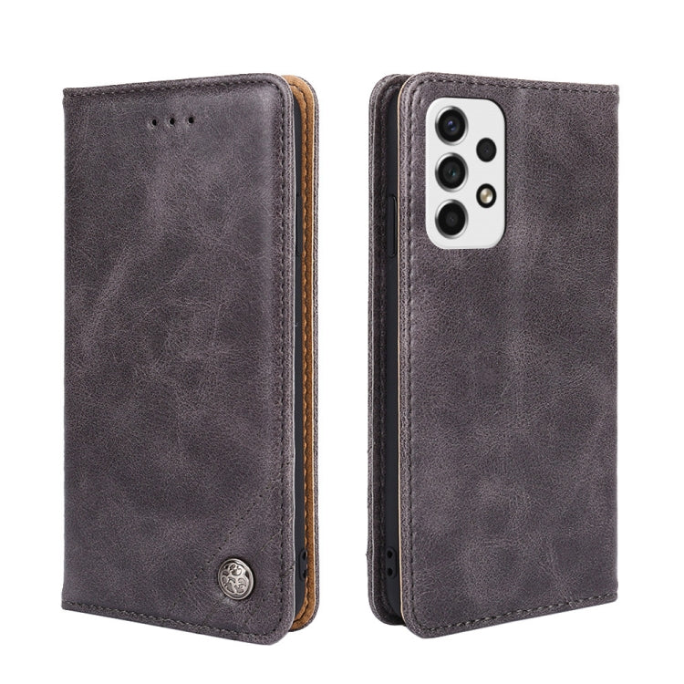 For Samsung Galaxy A53 5G Non-Magnetic Retro Texture Leather Phone Case