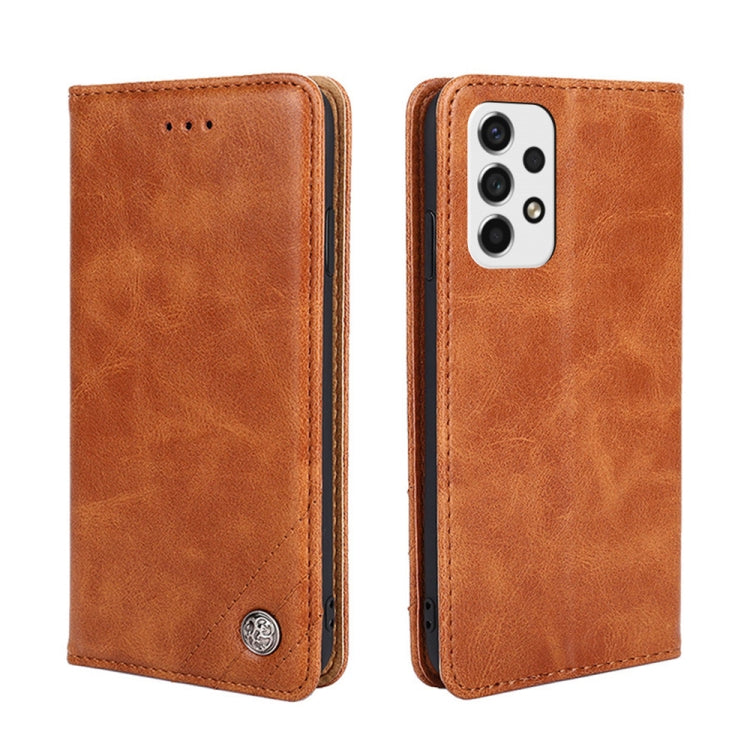For Samsung Galaxy A53 5G Non-Magnetic Retro Texture Leather Phone Case