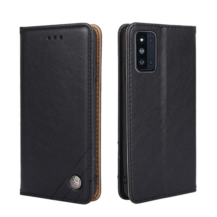For Samsung Galaxy F52 5G Non-Magnetic Retro Texture Leather Phone Case