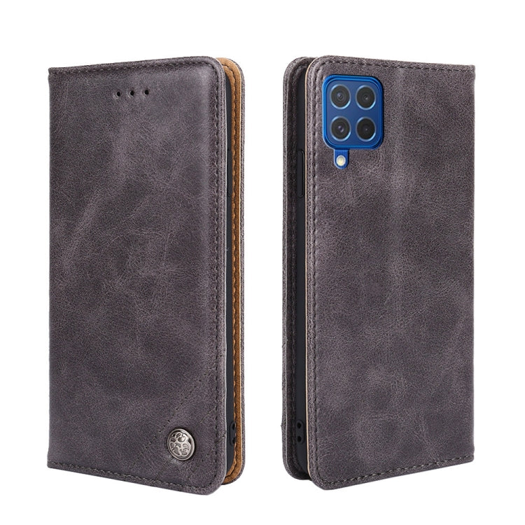 For Samsung Galaxy F62 / M62 Non-Magnetic Retro Texture Leather Phone Case