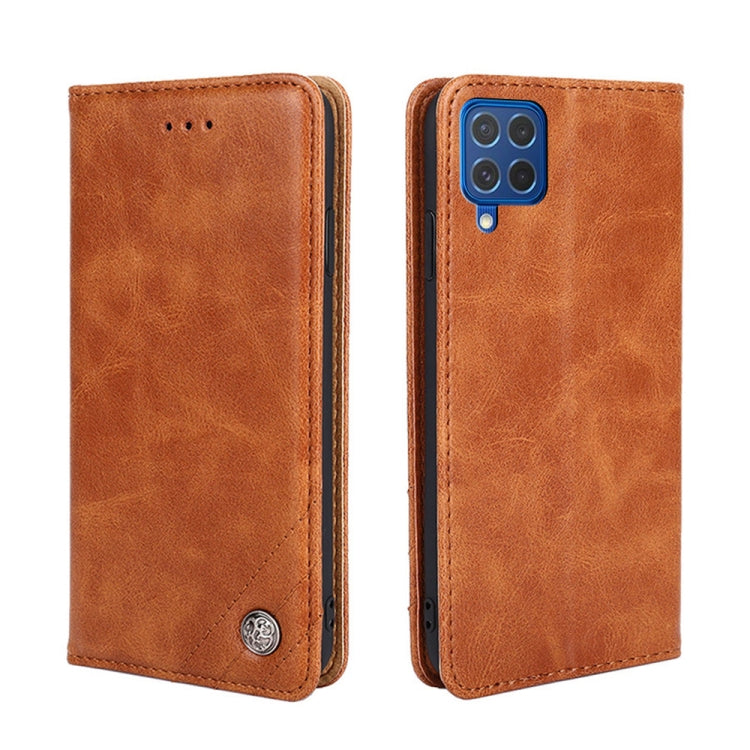 For Samsung Galaxy F62 / M62 Non-Magnetic Retro Texture Leather Phone Case