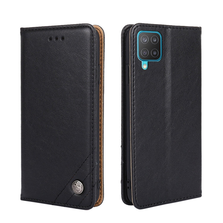 For Samsung Galaxy M12 / F12 Non-Magnetic Retro Texture Leather Phone Case