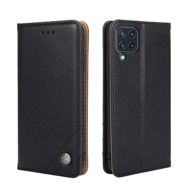 For Samsung Galaxy M32 Global Non-Magnetic Retro Texture Leather Phone Case