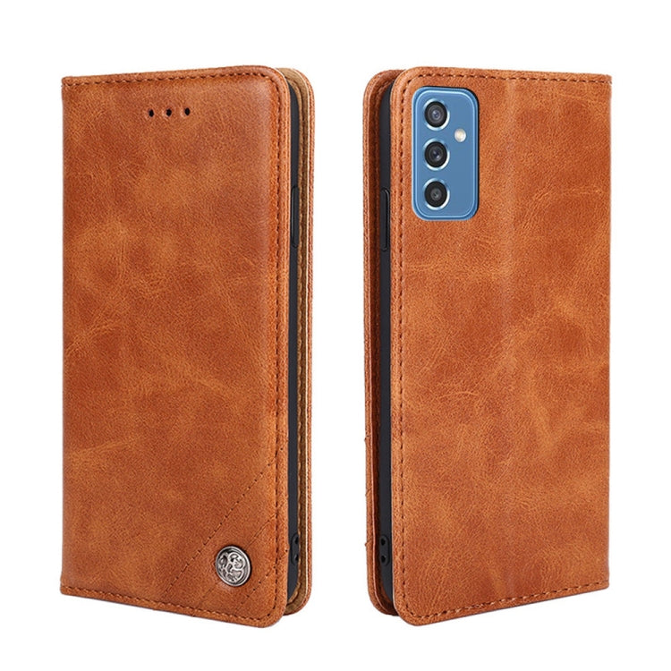 For Samsung Galaxy M52 5G Non-Magnetic Retro Texture Leather Phone Case