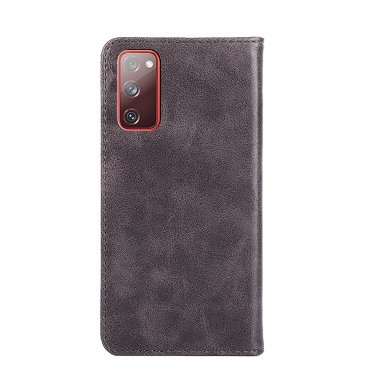 For Samsung Galaxy S20 FE Non-Magnetic Retro Texture Leather Phone Case