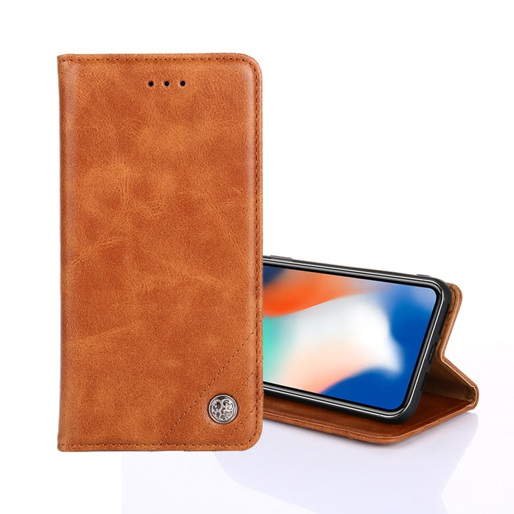 For Samsung Galaxy S21 FE Non-Magnetic Retro Texture Leather Phone Case
