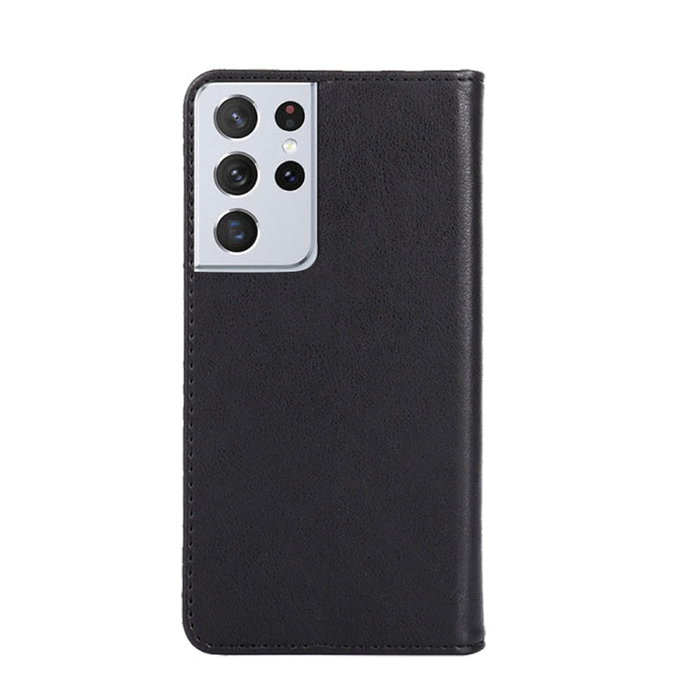 For Samsung Galaxy S21 Ultra 5G Non-Magnetic Retro Texture Leather Phone Case