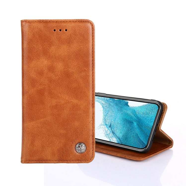 For Samsung Galaxy S21+ 5G Non-Magnetic Retro Texture Leather Phone Case