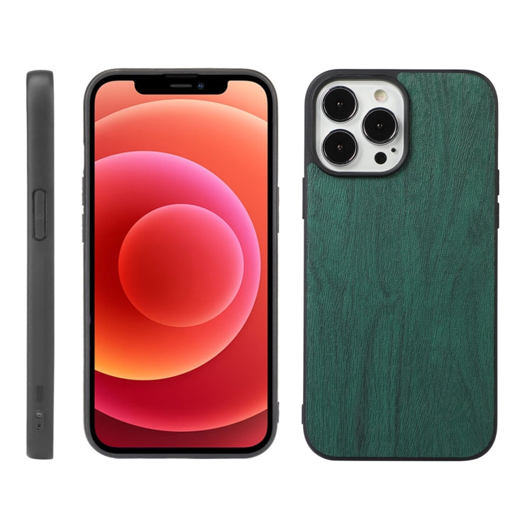 For iPhone 12 / 12 Pro Wood Texture PU Phone Case