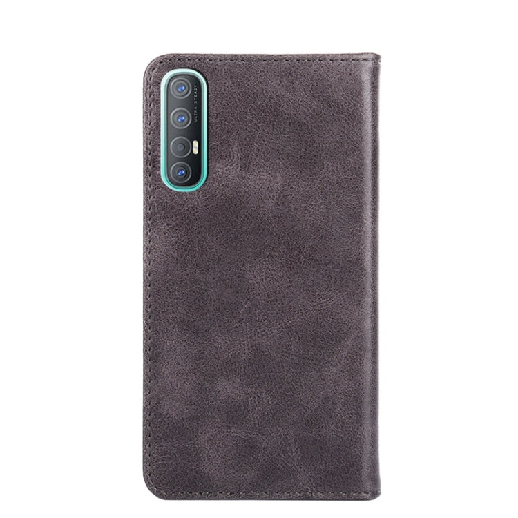 For OPPO Reno3 Pro Non-Magnetic Retro Texture Horizontal Flip Leather Phone Case