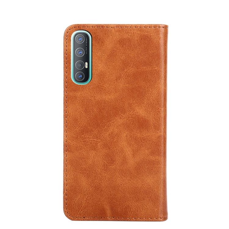For OPPO Reno3 Pro Non-Magnetic Retro Texture Horizontal Flip Leather Phone Case