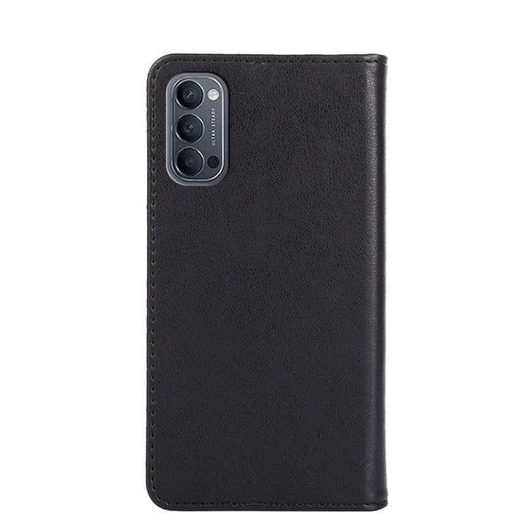 For OPPO Reno4 Non-Magnetic Retro Texture Horizontal Flip Leather Phone Case