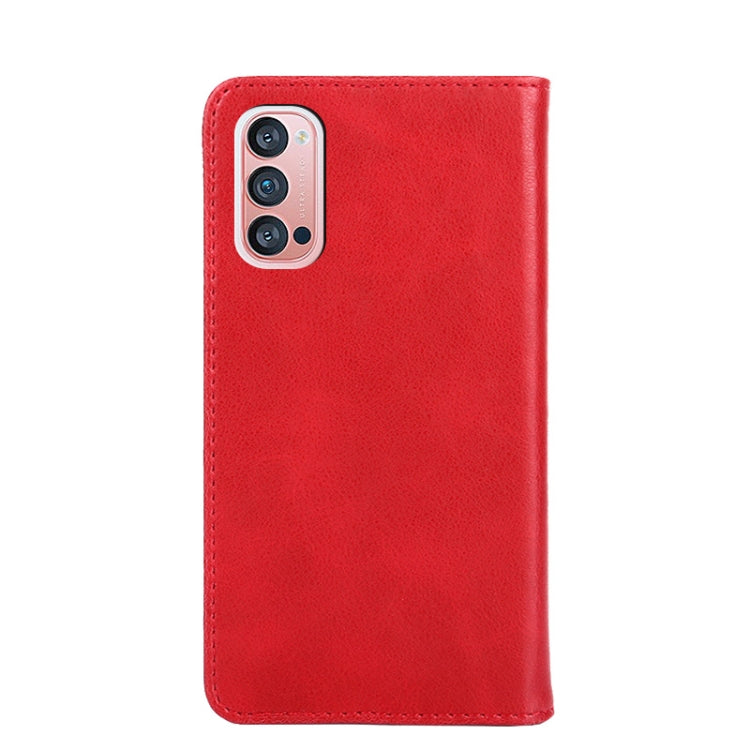 For OPPO Reno4 Pro Non-Magnetic Retro Texture Horizontal Flip Leather Phone Case
