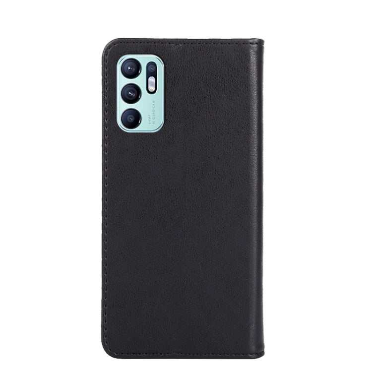 For OPPO Reno6 Non-Magnetic Retro Texture Horizontal Flip Leather Phone Case
