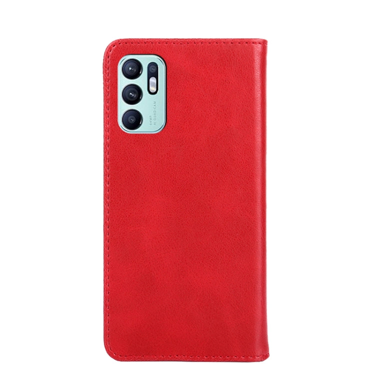 For OPPO Reno6 Non-Magnetic Retro Texture Horizontal Flip Leather Phone Case
