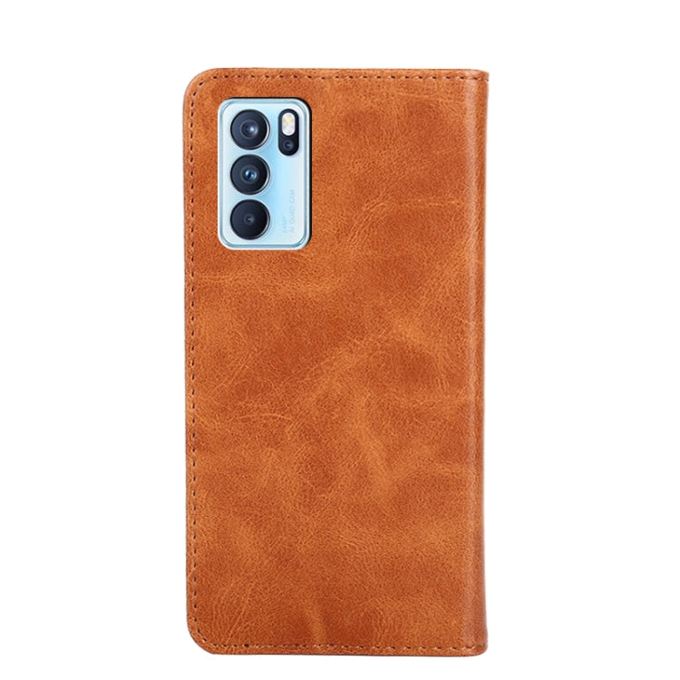 For OPPO Reno6 Pro Non-Magnetic Retro Texture Horizontal Flip Leather Phone Case