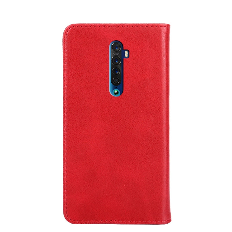 For OPPO Reno2 Non-Magnetic Retro Texture Horizontal Flip Leather Phone Case