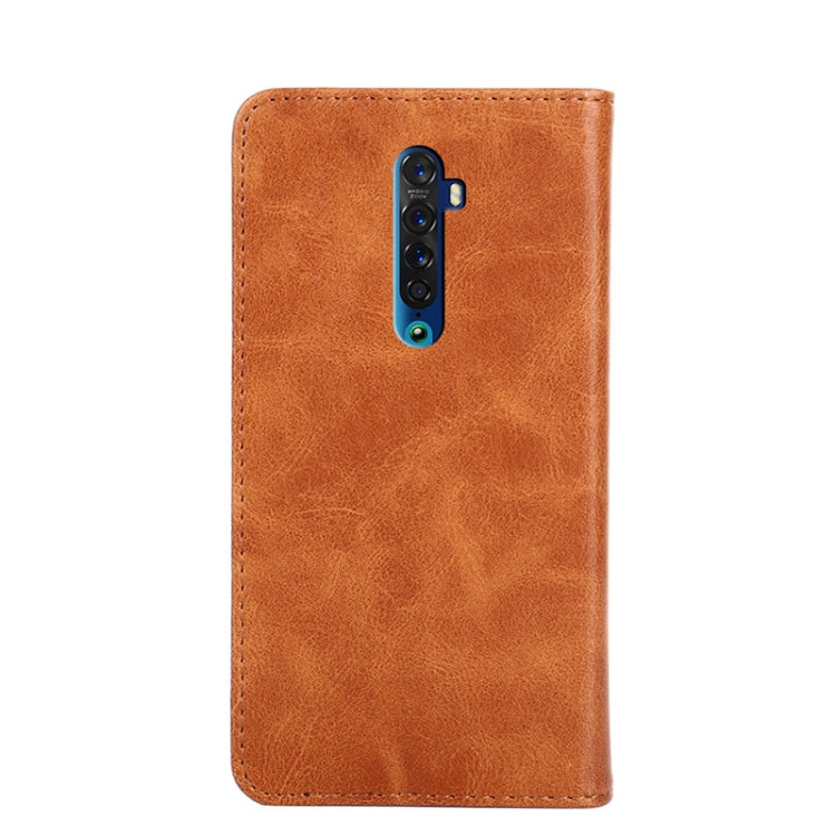 For OPPO Reno2 Non-Magnetic Retro Texture Horizontal Flip Leather Phone Case
