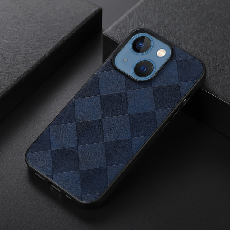For iPhone 13 mini Weave Plaid PU Phone Case