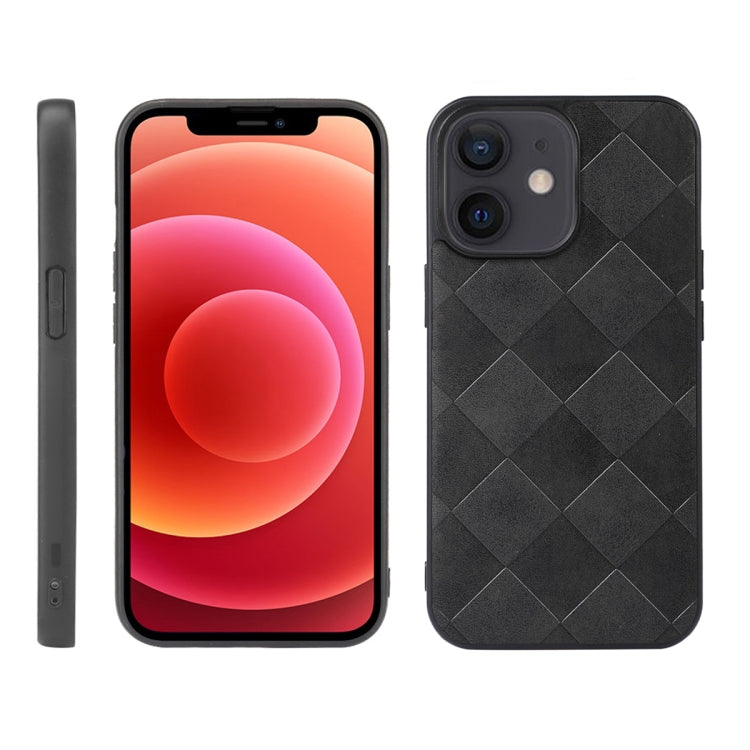 For iPhone 12 mini Weave Plaid PU Phone Case