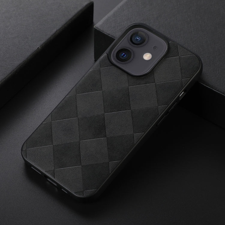 For iPhone 12 mini Weave Plaid PU Phone Case