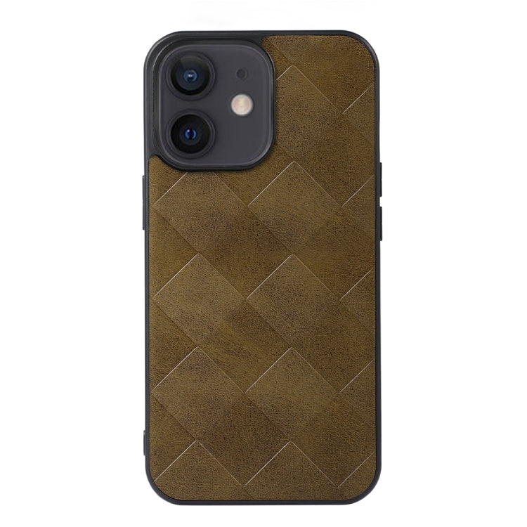 For iPhone 12 mini Weave Plaid PU Phone Case