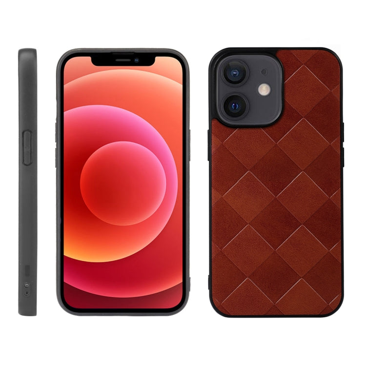 For iPhone 12 mini Weave Plaid PU Phone Case
