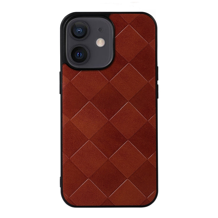 For iPhone 12 mini Weave Plaid PU Phone Case