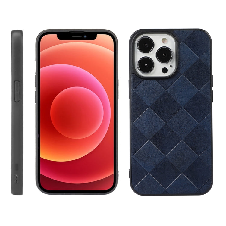 For iPhone 12 Pro Max Weave Plaid PU Phone Case